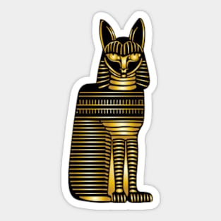 Gold Egyptian Cat Sticker